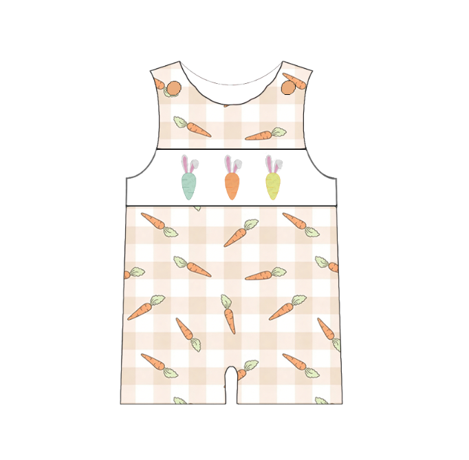 Summer Easter Carrot Bunny Smocked Embroidery Collection