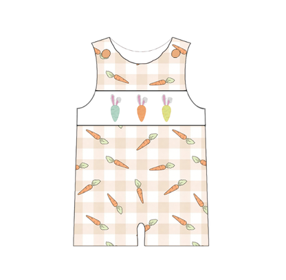 Summer Easter Carrot Bunny Smocked Embroidery Collection