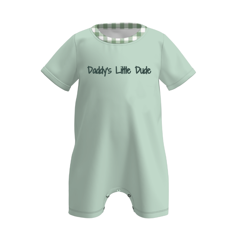 Father's Day “DADDY'S LITTLE DUDE” Embroidered Kids Summer Outfit Set Collection