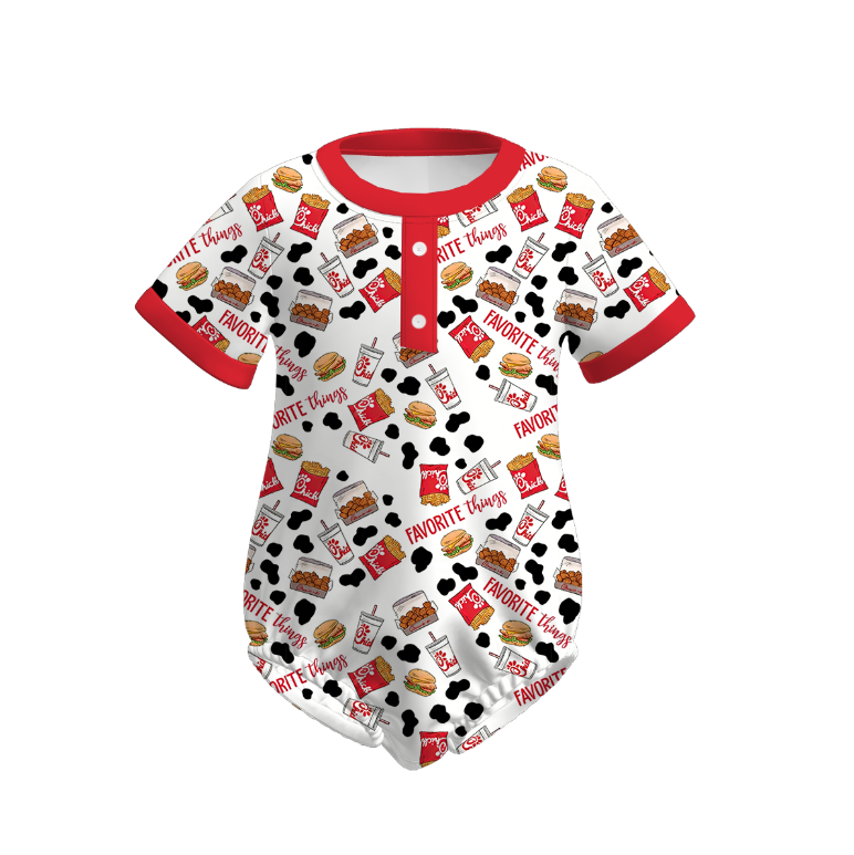 Summer "EAT MOR CHIKIN" Embroidered Kids Summer Outfit Set Collection