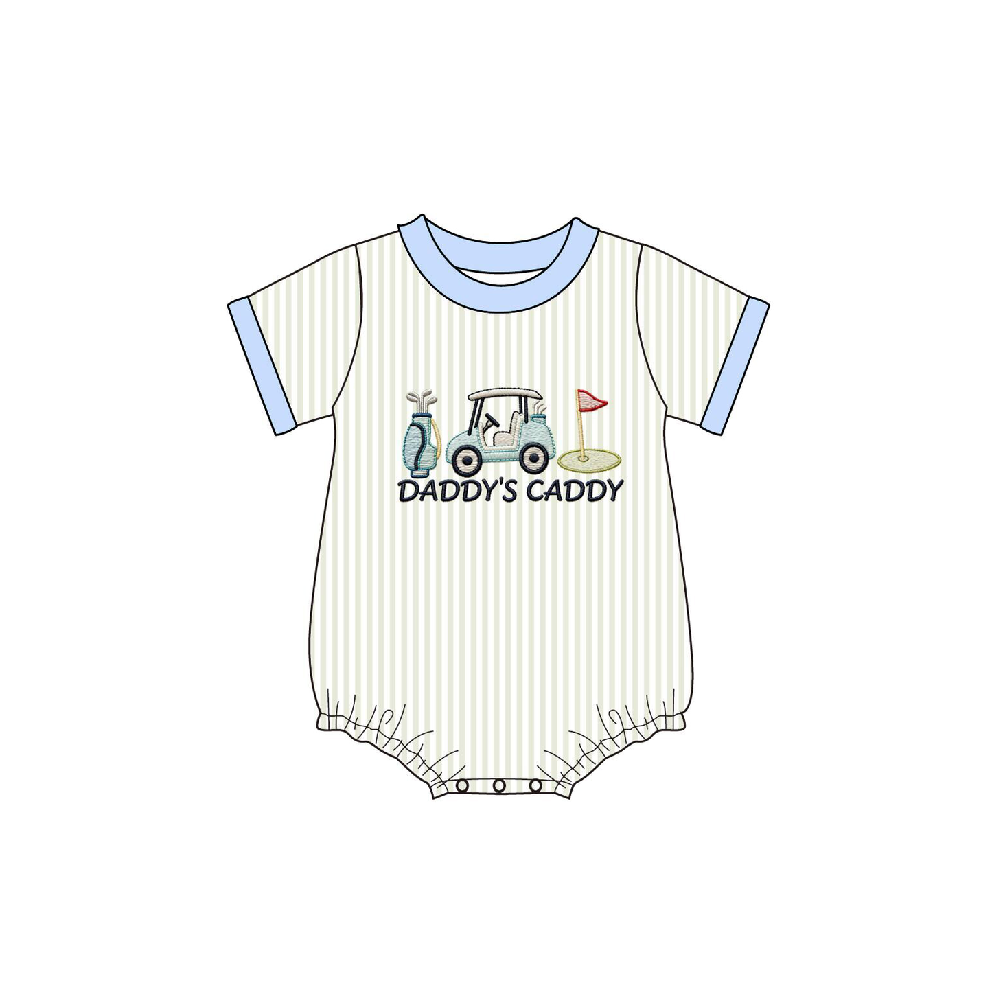 “Daddy’s Caddy” Embroidered Kids Summer Outfit Collection – Golf-Themed Boutique Sets & Rompers