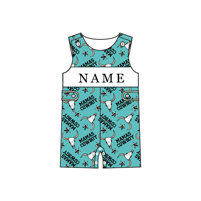 MAMA'S COWBOY Personalized Name Embroidery Smocked Outfit