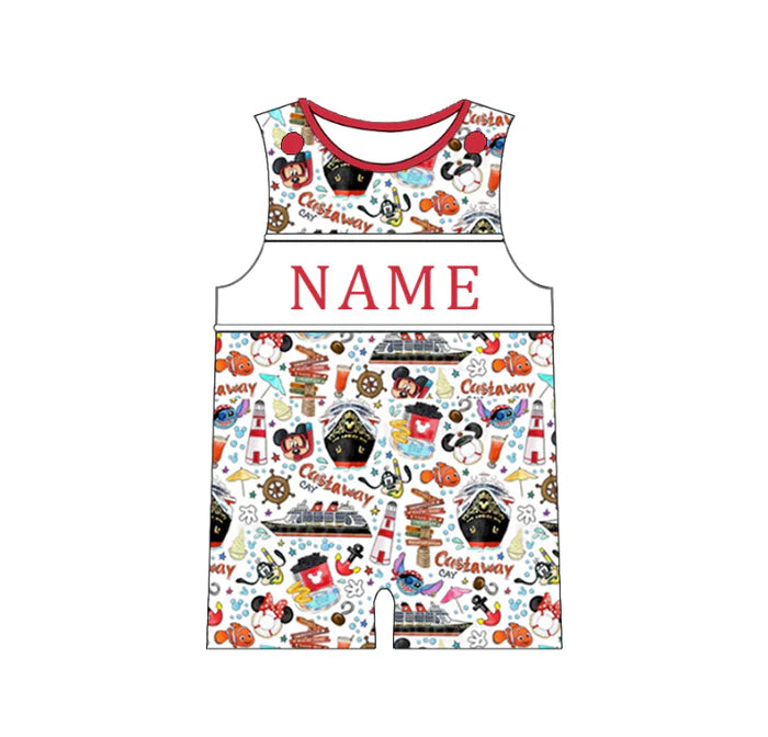 Spring Summer Cartoon Smocked Embroidery Outfit Set with Custom Name – Kids Boutique Matching Clothing