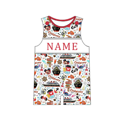 Spring Summer Cartoon Smocked Embroidery Outfit Set with Custom Name – Kids Boutique Matching Clothing