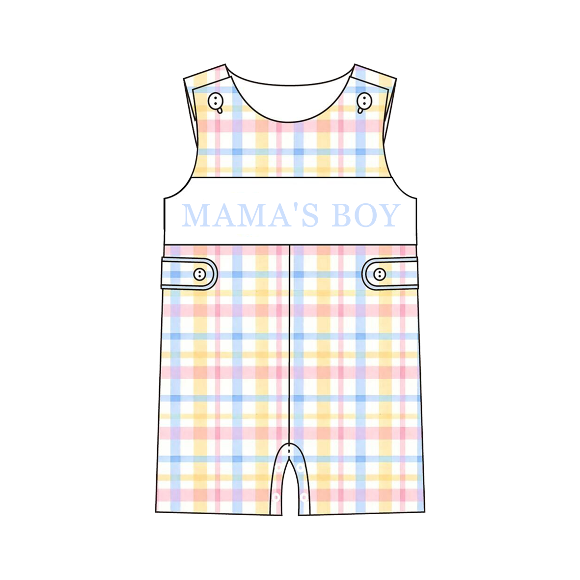 Smocked Mother's Day Kids Collection – Embroidered MAMA'S GIRL/BOY Plaid Outfits