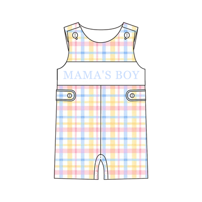 Smocked Mother's Day Kids Collection – Embroidered MAMA'S GIRL/BOY Plaid Outfits