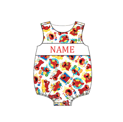 Custom Name Smocked Embroidery Kids Summer Collection – Exclusive ELMO Design
