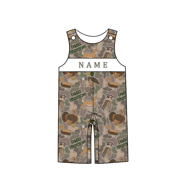 Personalized Hunting Collection | Custom Name Camo Dress, Bubble Romper, Jon Jon & Boys Outfit