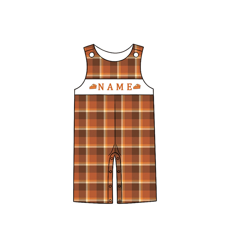 Personalized Pumpkin Pie Embroidery Collection | Custom Name Thanksgiving Dress, Bubble Romper, Jon Jon & Boys Outfit