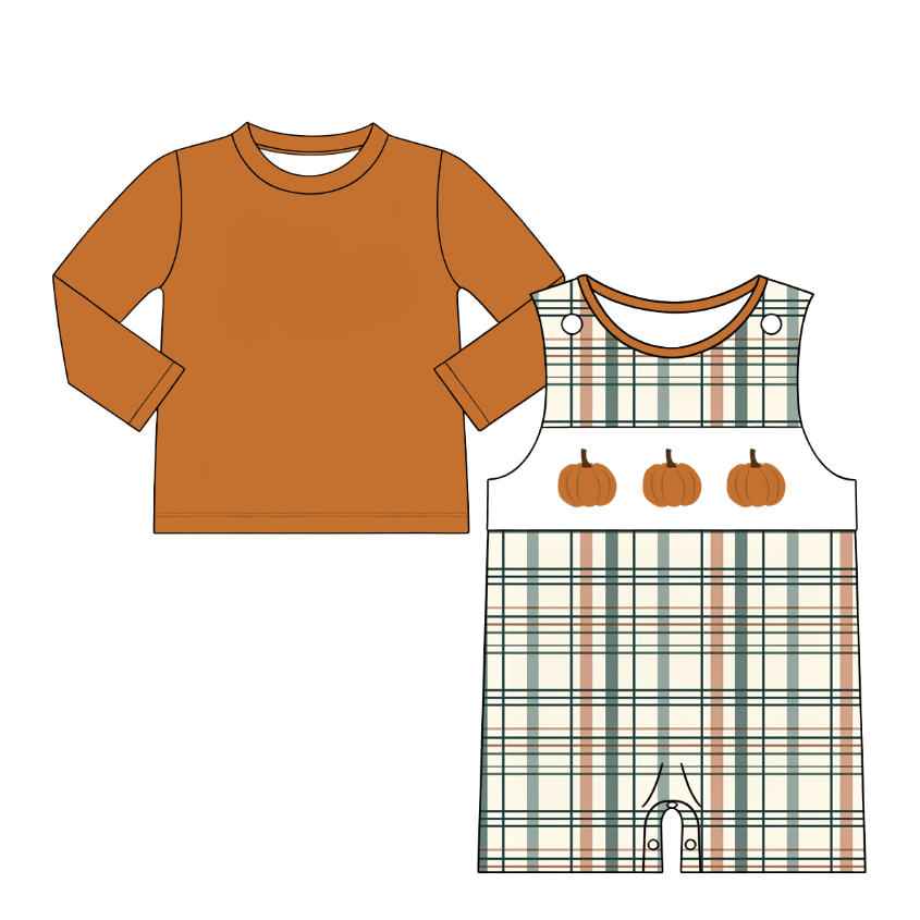 Girls Smocked Embroidery Collection | Boutique Pumpkin Patch Dress, Bubble Romper & Fall Outfit Set | Thanksgiving Toddler Clothing