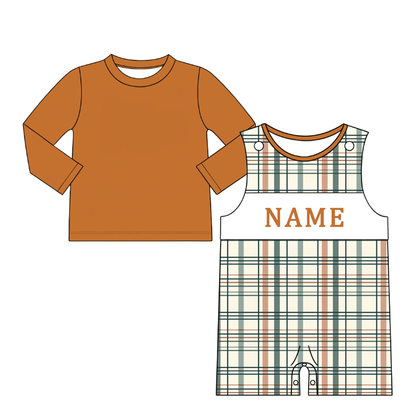 Personalized Fall Patchwork Kids Collection | Custom Name Embroidery | Boutique Dress, Romper & Boys Outfit | Autumn Harvest Clothing