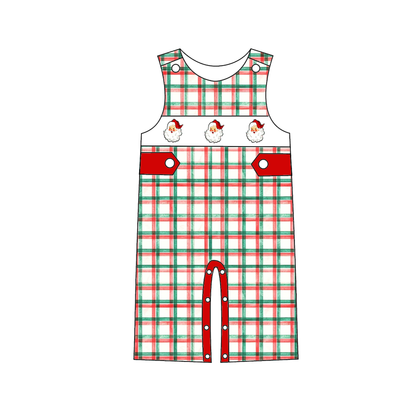 Christmas Santa Smocked Embroidery Sibling Matching Outfits