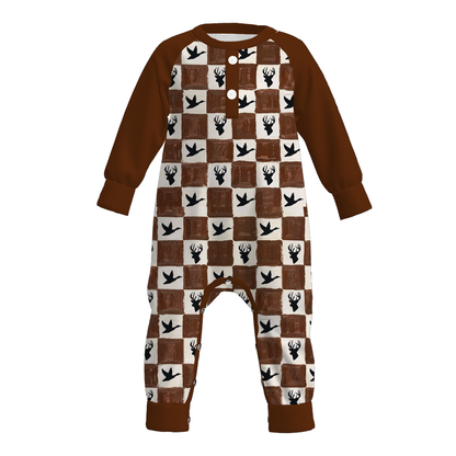 Boys Fall Winter Hunting Camo Printed Collection – Duck Deer Print Short Sleeve Shorts Set, Camouflage Hoodie, Long Sleeve Sweatshirt & Baby Romper