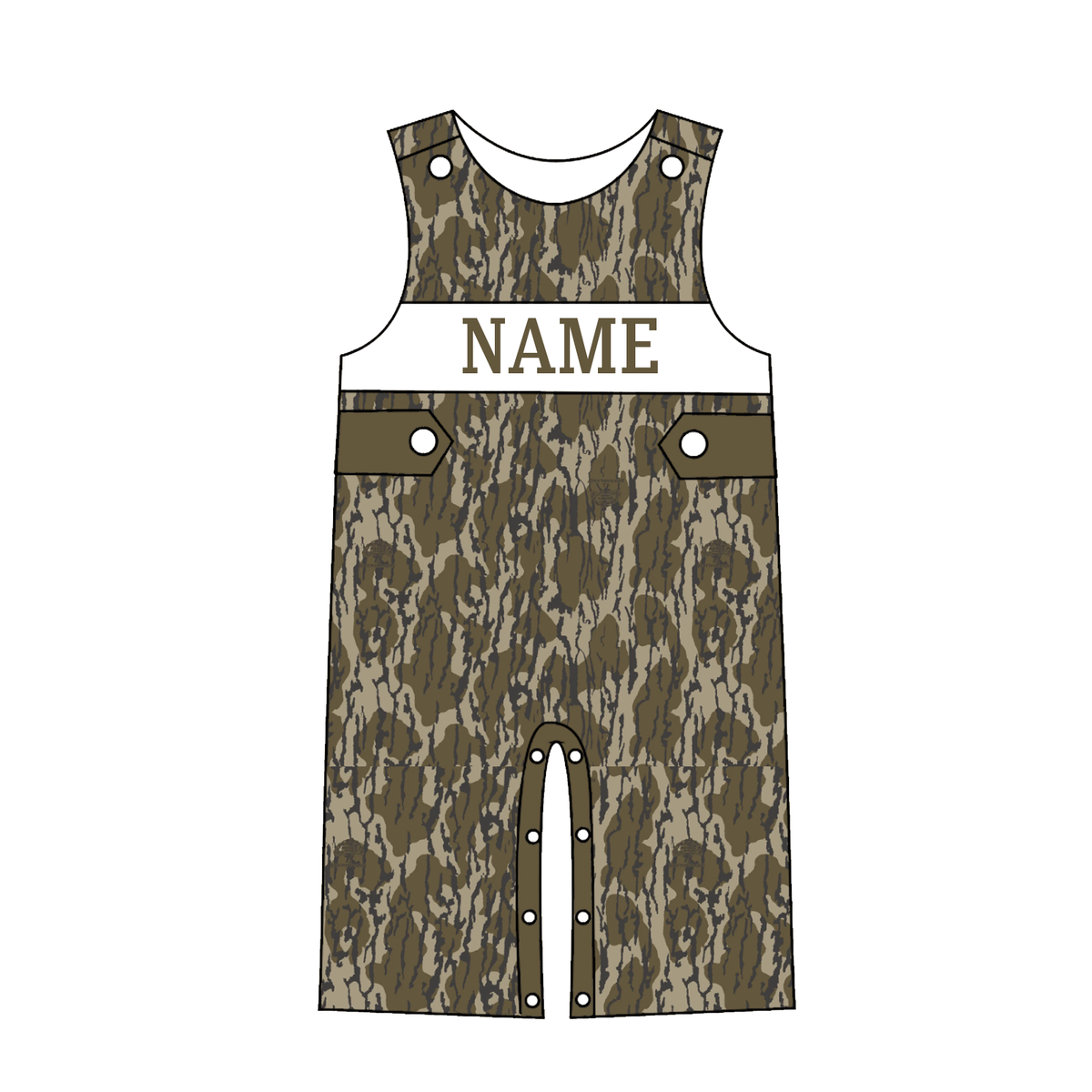 Personalized Camo & Pink Bow Kids Outfits – Custom Name Embroidery Girls Dress, Romper, Ruffle Pants Set & Boys Overall Romper