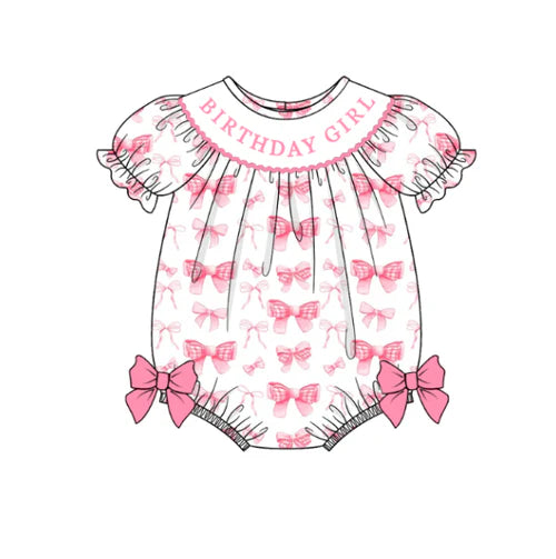 Sibling Sister Girls Summer BIRTHDAY Smock Embroidery Dress Bubbles