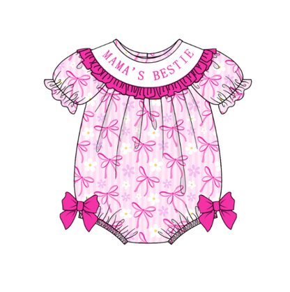 MAMA'S BESTIE Bow Custom Name Smocked Embroidered Collection