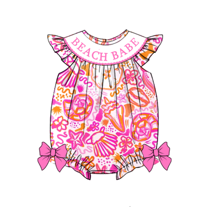 Summer Vibes Smocked Embroidery Collection – Girls Dress, Bubble Romper & Short Set