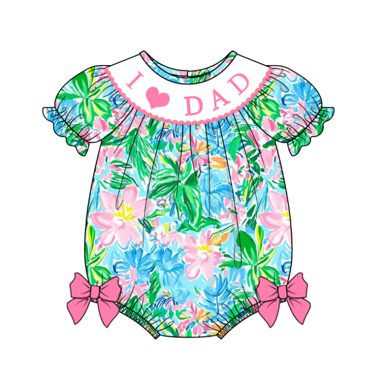 Summer Green Floral Embroidery Smock Mother‘s Day Dresses & Rompers
