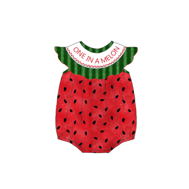 Summer Watermelon Embroidery Smock Dresses & Rompers