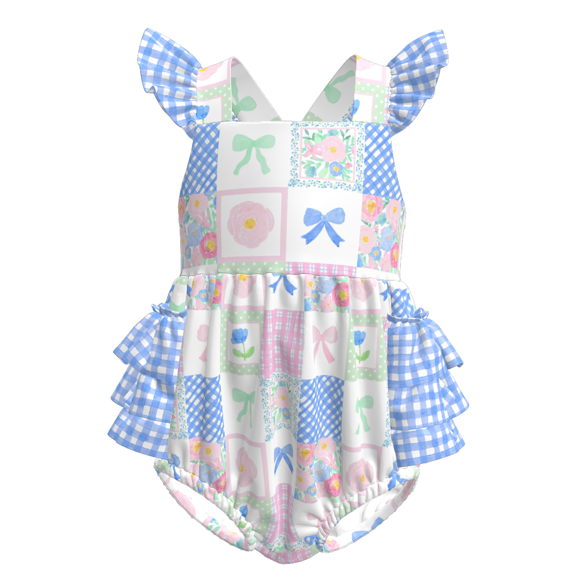 Baby Girls Fruit Summer Themed Print Bubbles Romper