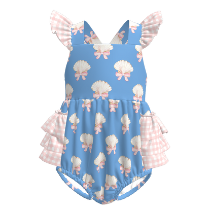 Baby Girls Fruit Summer Themed Print Bubbles Romper