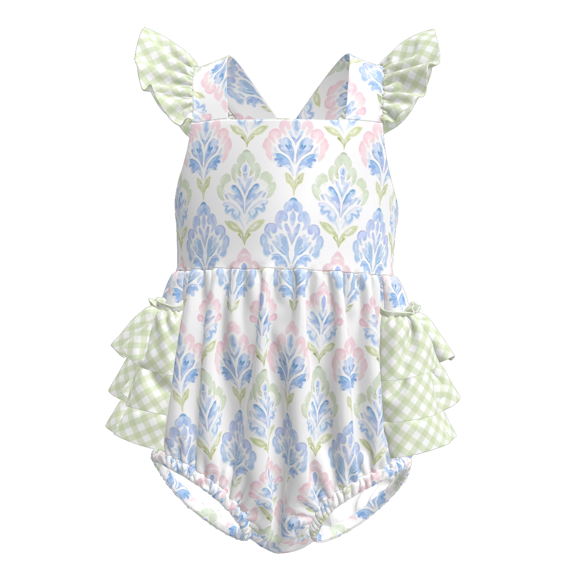 Baby Girls Fruit Summer Themed Print Bubbles Romper