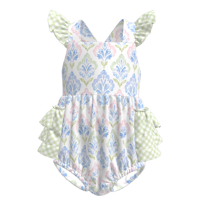 Baby Girls Fruit Summer Themed Print Bubbles Romper