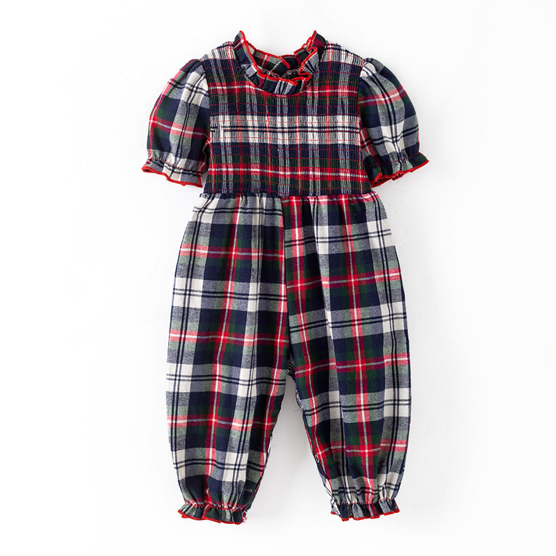 Christmas Sibling Matching Outfits – Red Plaid Smocked Collection