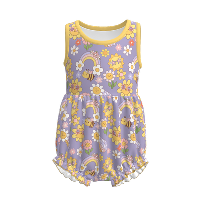 Siblings Girls Summer Yellow Grey FloralMatching Clothes