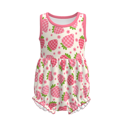 Siblings Girls Summer Strawberry Matching Clothes