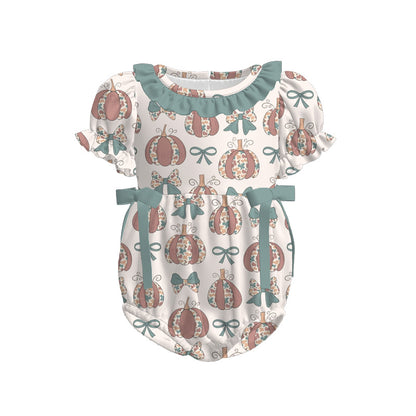 Kids Fall Autumn Pumpkin Striped Camo Dress Romper Top
