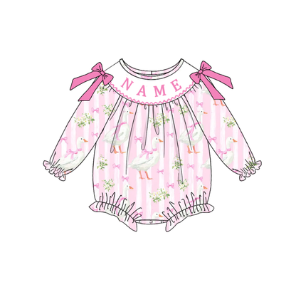 Kids Custom Name Gilly Goose Embroidery Smocks Sibling Clothes