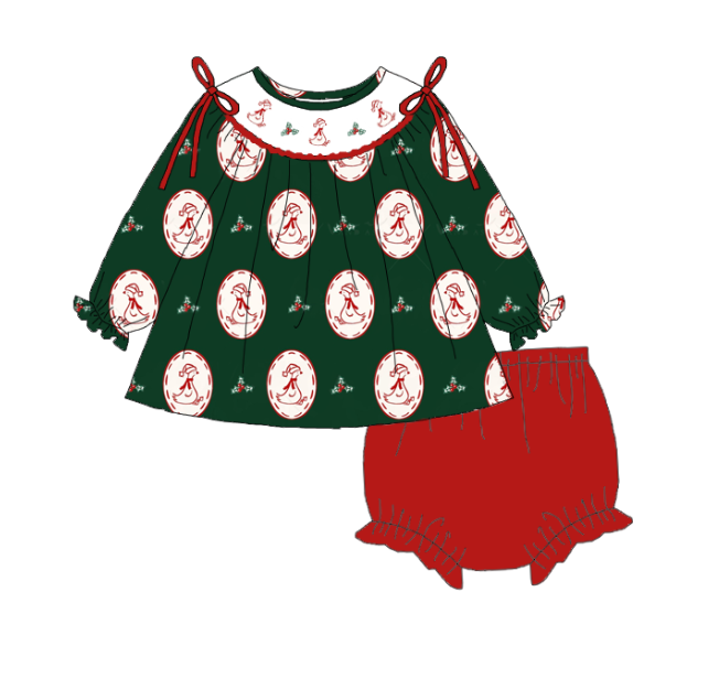 Christmas Smocked Embroidery Kids Outfit Collection