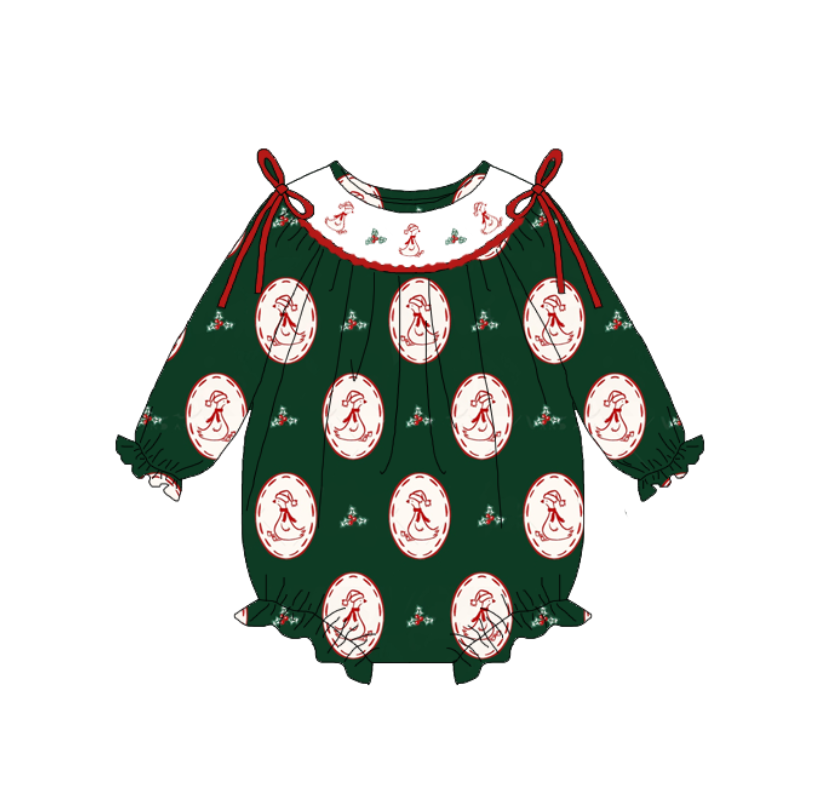 Christmas Smocked Embroidery Kids Outfit Collection