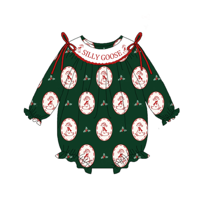 Christmas Kids Outfit – Silly Goose Embroidered Holiday Collection