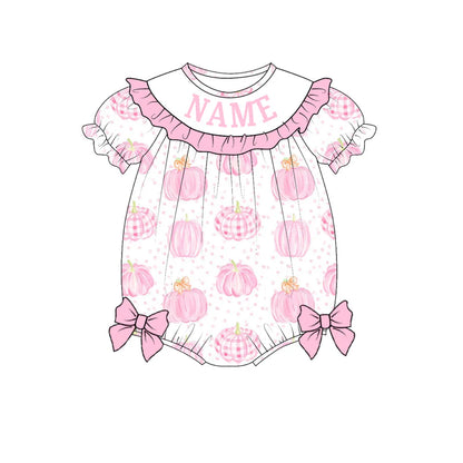 Girls Halloween Custom Name Embroidered Smocked Dress & Romper