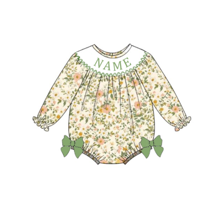 Fall/Winter Custom Name Embroidered Smocked Dress & Romper