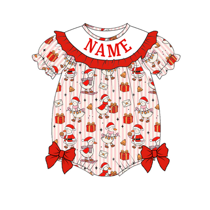Christmas Silly Goose Print – Custom Name Embroidery Sibling Outfits