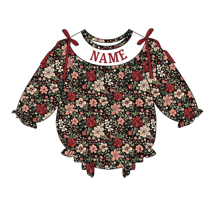 Fall Floral Smocked Embroidery Custom Name Outfit Collection