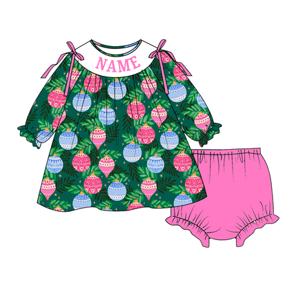 Fall Balloon Smocked Embroidery Custom Name Outfit Collection