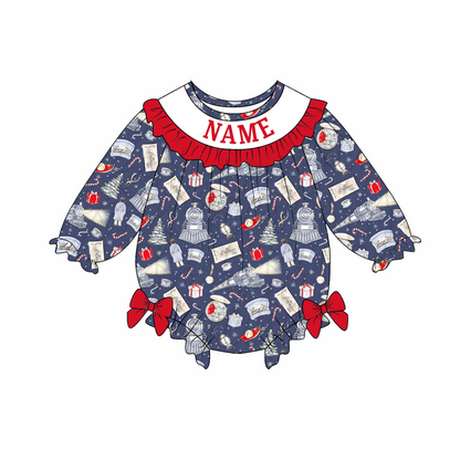 Kids Christmas CUSTOM NAME Embroidery Tree Gift Sibling Clothes