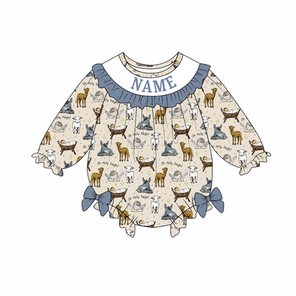 Kids Fall Farm CUSTOM NAME Embroidery Animal Sibling Clothes