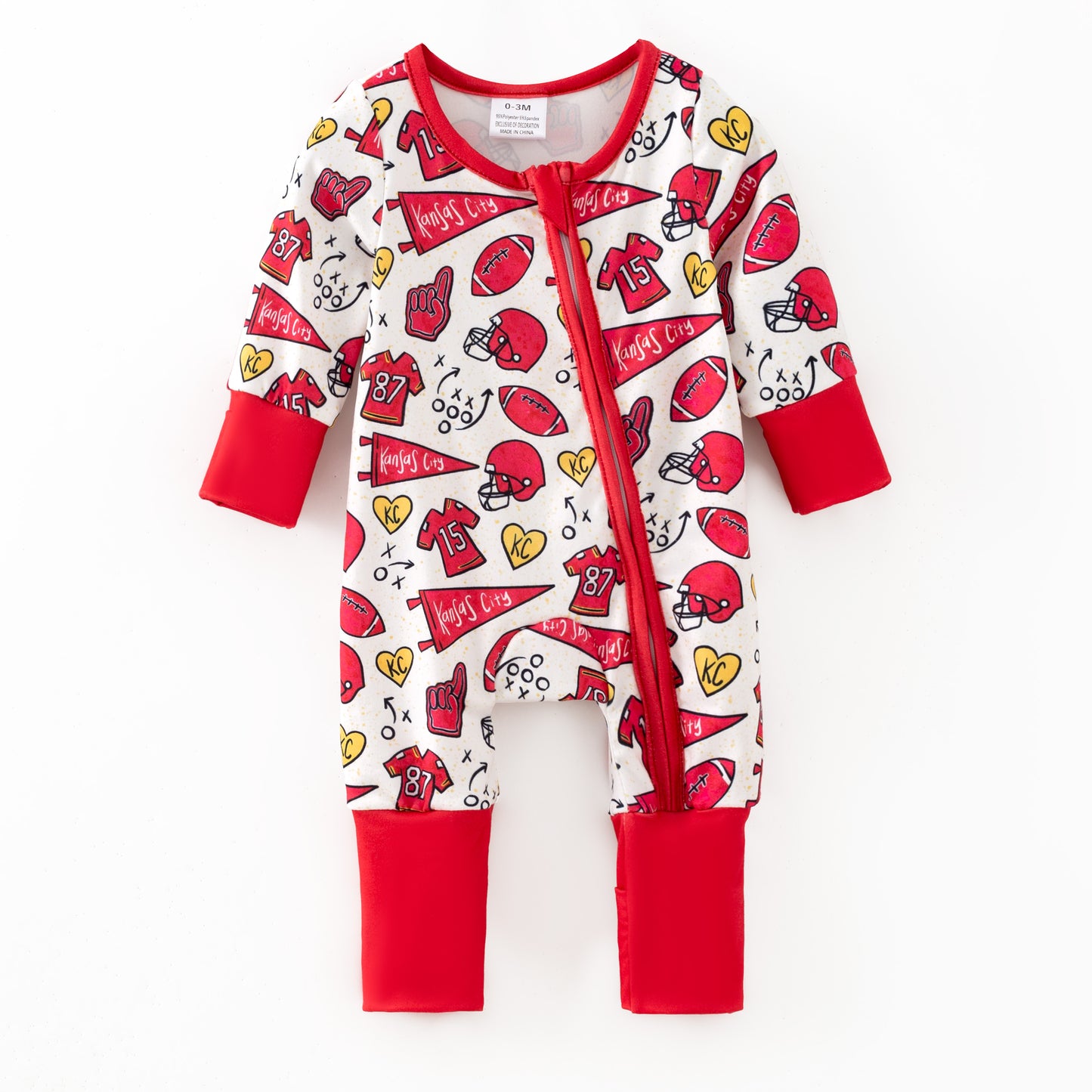 2025 Fall Christmas Zipper Romper Kansas City Collection Set