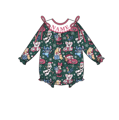Christmas Smocked Embroidery Custom Name Snowman Outfit Collection