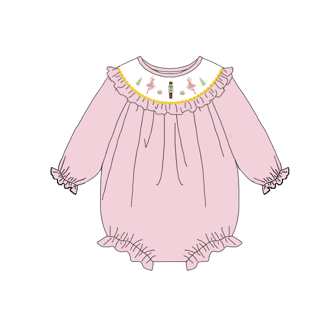 Kids Christmas Nutcracker Embroidered Smocked Outfits
