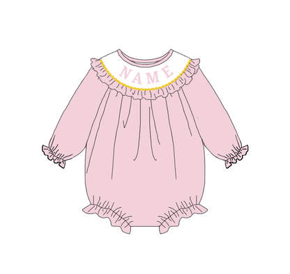Kids Christmas Pink Blue Smocked Collection Custom Name Holiday Outfits