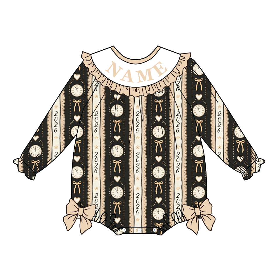 2026 New Year Kids Custom Name Embroidery Smock Outfits