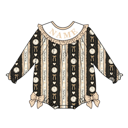 2026 New Year Kids Custom Name Embroidery Smock Outfits