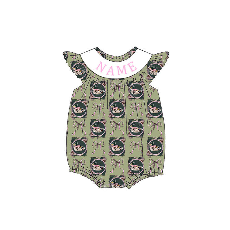Kids Personalized Name Smock Embroidery Outfit | 2026 Spring Summer Duck Collection