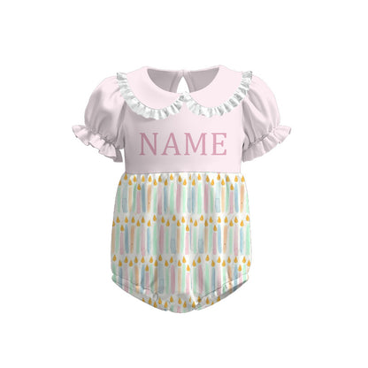 Kids Spring Summer Brithday Custom Name Embroidery Sibling Set